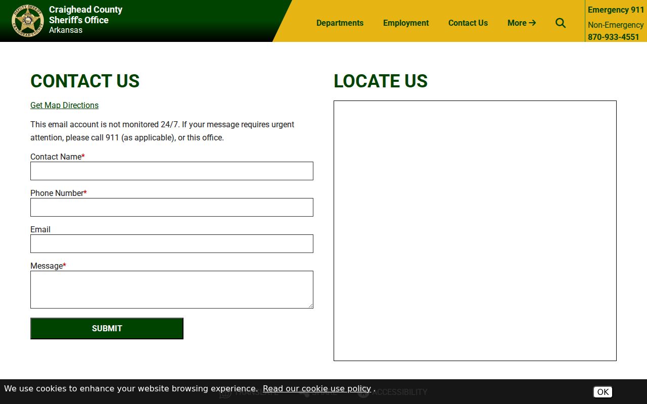 Craighead County active warrant contact form and email safety warning